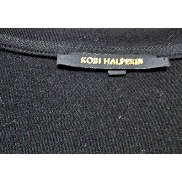 Kobi Halperin Black Embellished Top With Ruffle Sleeves & Pearl Accents S - Picture 3 of 9